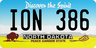 ND license plate ION386