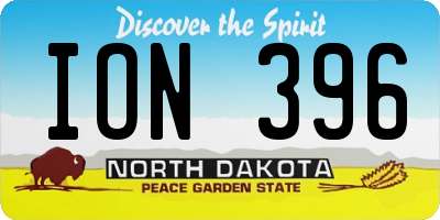 ND license plate ION396