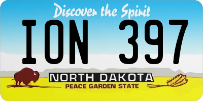 ND license plate ION397