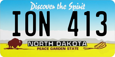 ND license plate ION413