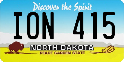 ND license plate ION415