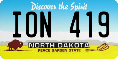 ND license plate ION419