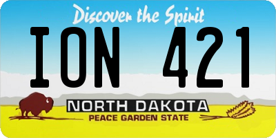 ND license plate ION421