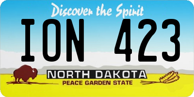 ND license plate ION423