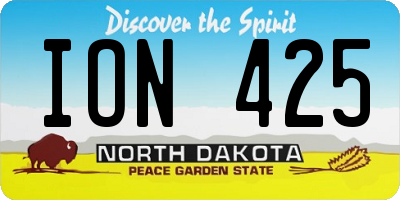 ND license plate ION425