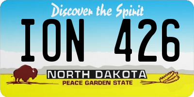 ND license plate ION426