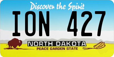 ND license plate ION427