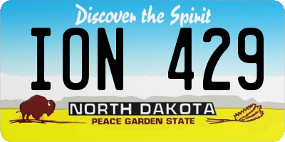 ND license plate ION429
