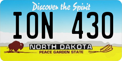 ND license plate ION430