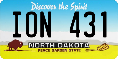 ND license plate ION431