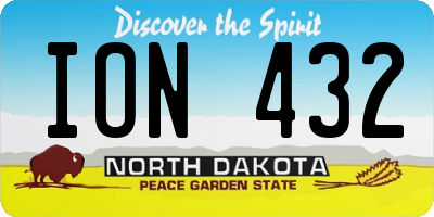 ND license plate ION432