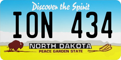ND license plate ION434
