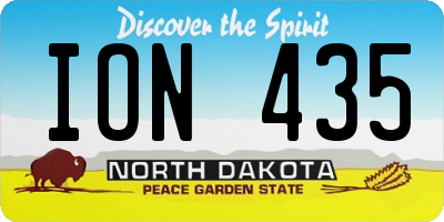 ND license plate ION435