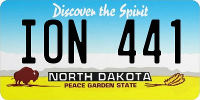 ND license plate ION441