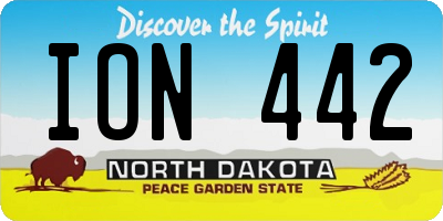 ND license plate ION442