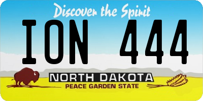 ND license plate ION444