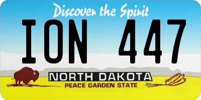 ND license plate ION447