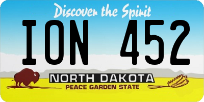 ND license plate ION452