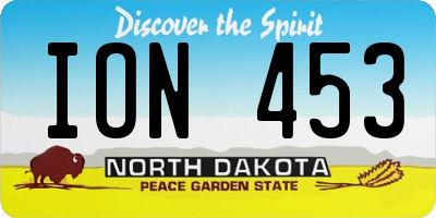 ND license plate ION453