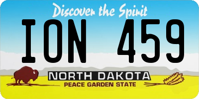 ND license plate ION459