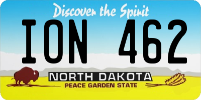 ND license plate ION462