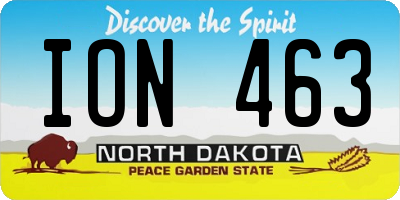 ND license plate ION463