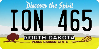 ND license plate ION465