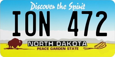 ND license plate ION472