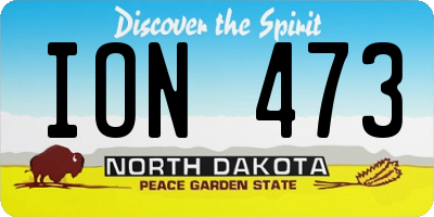 ND license plate ION473