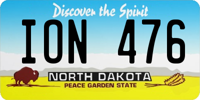 ND license plate ION476