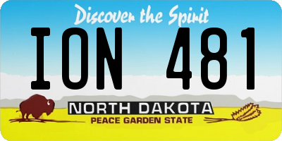 ND license plate ION481