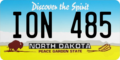 ND license plate ION485