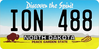 ND license plate ION488