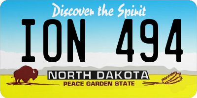 ND license plate ION494