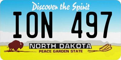 ND license plate ION497