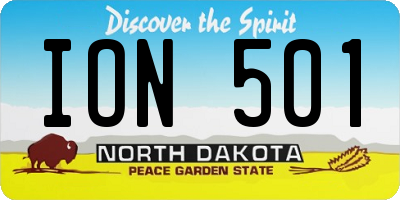 ND license plate ION501