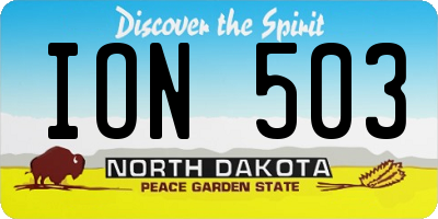 ND license plate ION503