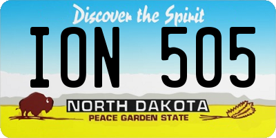 ND license plate ION505