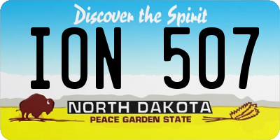 ND license plate ION507