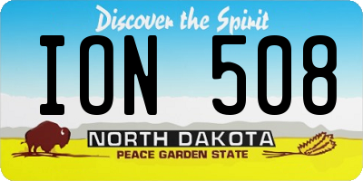 ND license plate ION508
