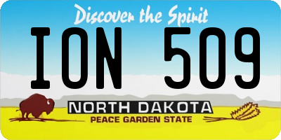 ND license plate ION509