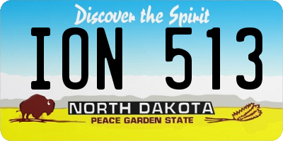 ND license plate ION513