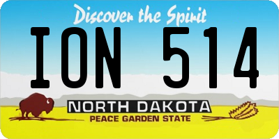 ND license plate ION514