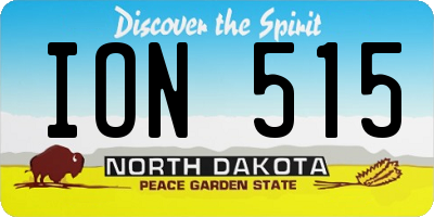 ND license plate ION515