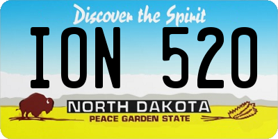 ND license plate ION520