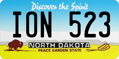 ND license plate ION523