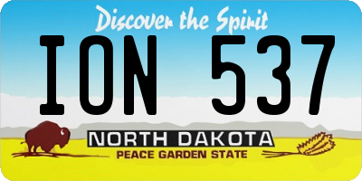 ND license plate ION537