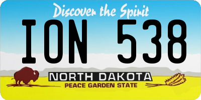 ND license plate ION538