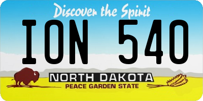 ND license plate ION540