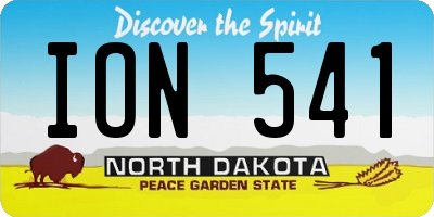 ND license plate ION541
